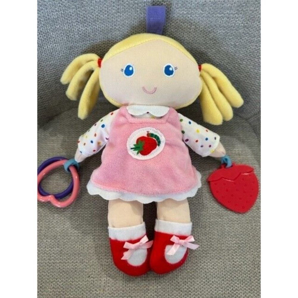 The World of Eric Carle Rattle Blonde Doll Plush Toy Crinkle Stroller Clip 2016